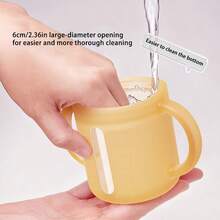 Newborn Baby Full Silicone Learning Cup, Dual Handle Large Mouth Direct Drink & Straw Dual-Use Cup, Baby Drinking Water & Milk Shatter-Resistant Straw Cup - Multicolor - View 12