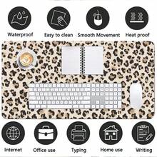1pc Leopard Print Leather Mouse Pad Extra Long Non-Slip Waterproof Leather Desk Pad Office Gameing Table Mat Back To School, Creative Mousepad For Office Gaming Working - View 9