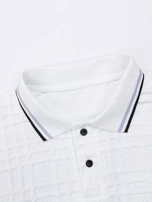 男士 Polo 衫 日常休閒 高級質感長袖針織 Polo 衫 - 白色 - 查看 6