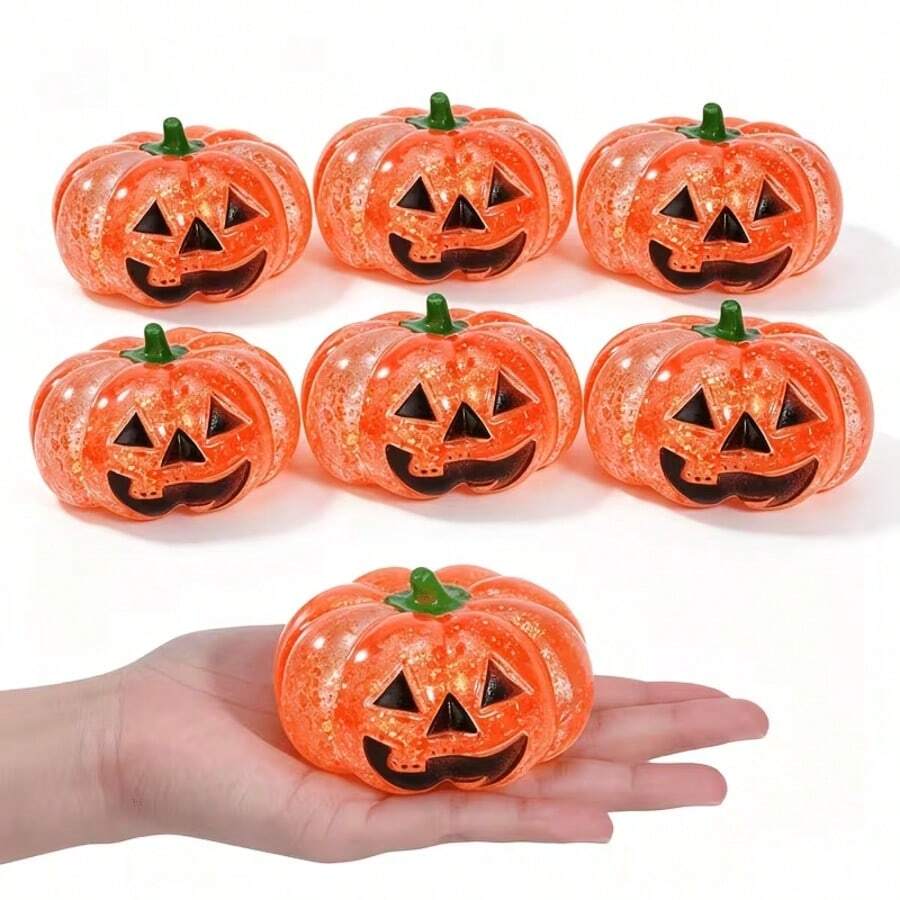 3 Peças Brinquedos de Apertar de Abóbora de Halloween, Design Realista, Brinquedos Macios de Halloween Amados pelas Crianças, Perfeitos como Lembrancinhas de Festa Infantil, Recheios de Sacolas de Presentes de Aniversário, Prêmios de Sala de Aula, Recheios de Caixas de Doces de Halloween, Prêmios de Carnaval e Presentes de Volta às Aulas - Multicolorido - Visão 1
