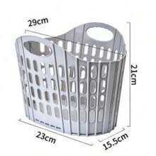 1pc 21cm*29cm Collapsible Laundry Basket, Plastic Clothes Storage Bin, Modern Style Durable Bathroom Storage Box, Home Dorm Bathroom Storage Supplies, Perfect Gift For Housewarming And Graduation Season - Multicolor - View 3