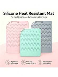 1 Alfombrilla de silicona resistente al calor talla grande vendida para herramientas de peinado (planchas, rizadores, varitas de peinado) - Protege las encimeras. - 22,7 x 11,6 cm - Ver 12