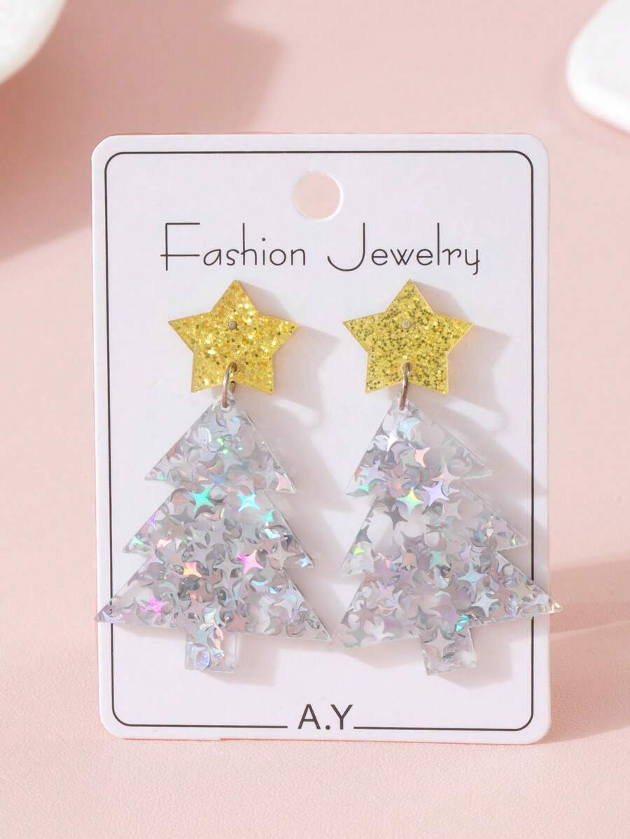 1 par de pendientes colgantes de Halloween, diseño divertido, lindo y juguetón, pendientes para fiesta de Navidad, Acción de Gracias, Halloween y Año Nuevo - Multicolor - Ver 1