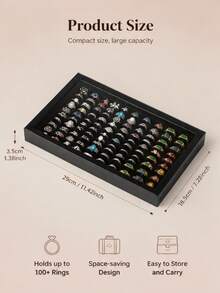 1pc Jewelry Display Paper Box 100-Slot Ring Box Dust-Proof Transparent With Lid Storage Box - Multicolor - View 4
