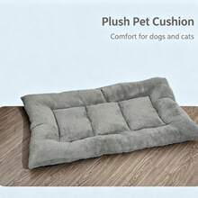 1pc Thickened Anti-Scratch Dog Bed Pad, All-Season Washable Pet Sleeping Mat, Warm And Durable Pet Bedding. Made Of Thickened Fabric, Strong And Wear-Resistant, Anti-Scratch And Anti-Bite, Tough, Effectively Resists Dog Scratching. Suitable For All Seasons, Warm Fabric, Provides Warmth In Cold Weather, Machine Washable, Doesn't Deform After Washing, Easy To Care For. - Grey - View 5