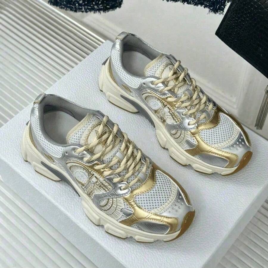 Women Casual Shoes - 金色 - 查看 1