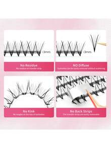 XIUSUZAKI 12-Row 9D Cartoon False Eyelashes, Salon-Exclusive Butterfly Wing Fairy Style, Pre-Planted Eyelashes, Dense Pointed-Bottom Cartoon Cosplay Lightweight Doll Eyelashes, Reusable, Create Dramatic Makeup Look, DIY Home False Eyelash Extensions - C/D MIX - View 8