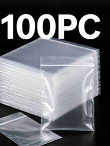 100pcs Mini Transparent Plastic Reusable Small Jewelry Storage Zipper ...