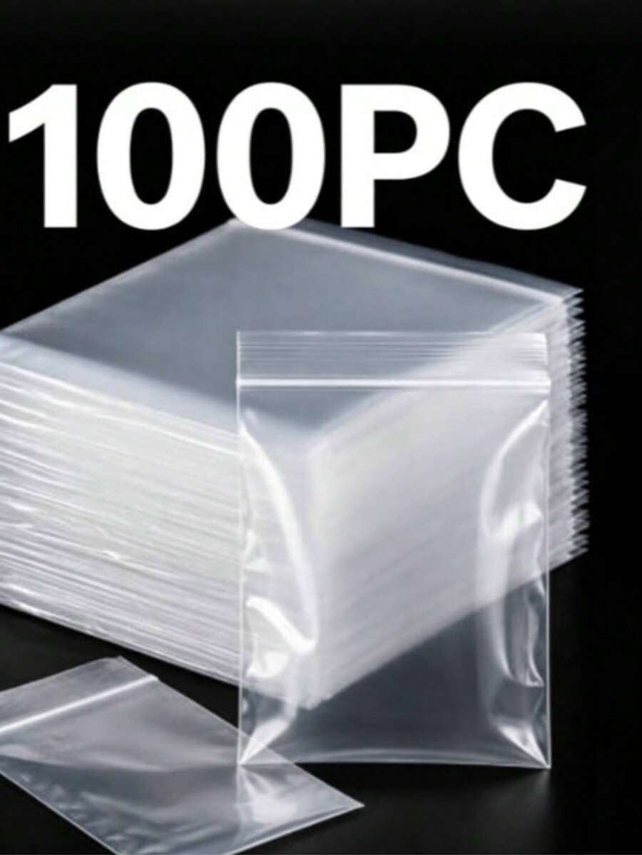 100pcs Mini Transparent Plastic Reusable Small Jewelry Storage Zipper ...