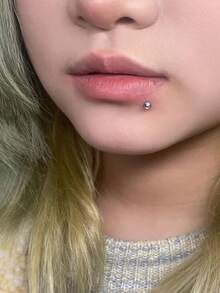 18pcs/Set 16G Lip Labret Medusa Monroe Rings Studs Stainless Steel Flat Back Tragus Helix Cartilage Earring Stud Piercing Jewelry Bar Length 8-12mm - Multicolor - View 4
