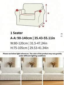 1pc Stretch Sofa Cover, Modern Polyester Leaf Pattern Ruffled Sofa Slipcover, Dust-Proof Anti-Slip, Fits 1/2/3/4 Seater Sofa, All Season - Beige - View 13