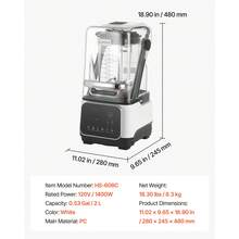 Blender, 68 Oz Professional Countertop Blenders With Shield, 1400W 26000RPM Kitchen Food Processor Combo, Self-Cleaning, Speed Adjustable, 6 Preset Menu For Smoothies, Ice Crushing, Puree, White - White - View 12