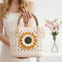 7 Pcs DIY Bags Making Supplies Kit 2 Rhinestone Purse Handles+4 Purse Strap Mount Hook+1 PU Leather Purse Bottoms For Crocheting Bag Handbag Crafting - 7-piece Set - View 5