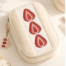 Large Capacity Pencil Case Stationery Storage Bag, Soft Portable Makeup Brush And Pen Organizer, Multi-Pocket Cosmetic Storage Bag, Suitable For School, Office, Travel, Desktop Decoration, Gift For Friends - Strawberry Sandwich - View 7