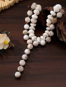OABE 2pcs/Set Bohemian Style Mixed Color Beaded Necklace Set Including Choker And Y-Shaped Necklace Suitable For Women - Multicolor - View 7