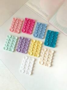 3D Heart Silicone Suction Pad, Double-Sided Suction Sticker, Non-Slip Silicone Adsorption Sheet, Reusable Phone Back Suction Pad, Decorative Heart-Shaped Silicone Sticker, Suitable For Phone Case DIY - Multicolor - View 4