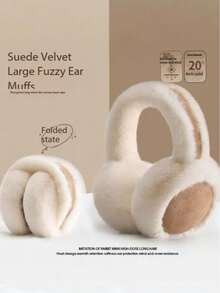1pc New Cashmere Velvet Earmuffs, Designed For Women, Winter Style, Lined With Fleece To Enhance Warmth, Suitable For Horse Riding, Keeps Ears Warm And Effectively Protects Against Cold - Multicolor - View 2
