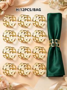1pc/6pcs/12pcs Creative Napkin Rings, Decorative Napkin Holders For Birthday, Farmhouse, Wedding, Restaurant, Hotel, Valentine's Day, Banquet, Buffet Table Decor, Party Supplies, Home Kitchen Table Decoration - Multicolor - View 28