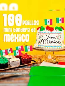 100 Palillos Cocteleros Bandera México Bocadillos Chef Snack, Palillos para Platillos, Anotjos Mexicanos GRUPO CARNAVALLIA - Verde - Ver 5