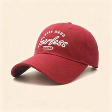 1pc Stay Hard Fearless Est 1968 Letter Embroidered Baseball Cap Solid Color Adjustable Soft Brim Casual Sun Hat Unisex - Multicolor - View 7