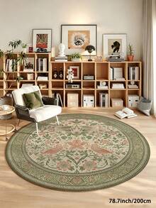 1 buah Karpet Bulat Hijau, Cocok untuk Dapur, Ruang Makan, Kamar Tidur, Dekorasi Ruangan Liburan, Dalam/Luar Ruangan, Kantor, Lobi, Keset Anti Selip, Karpet Kamar Mandi, Lorong, Ruang Belajar, Karpet Area Bermain Game. - Hijau - View 18
