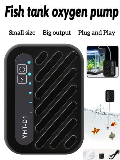 Mini Aquarium Air Pump Set, Quiet Oxygen Pump, Small USB Fish Tank Air Pump, Fish Keeping Aquarium Supplies, Aquarium Accessories, Dual-Hole Air Pump With Hook And Pressure Regulator, Multi-Purpose Air Pressure Pump