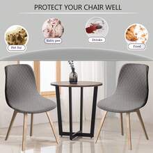 1pc Jacquard Stretch Dining Chair Cover, Removable Non-Slip Universal Kitchen Chair Slipcover - 4 Items - View 6