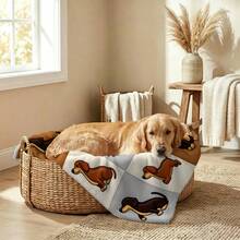 1PC Pet Blanket Featuring A Cute Dachshund Design; Ultra-Soft, Perfect For Everyday Use And As A Pet Bed For Pet Lovers - 70x100cm - View 3