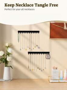 1-2 Pieces Wall-Mounted Necklace Organizer | Self-Adhesive Wall Jewelry Holder For Necklaces And Various Jewelry Items - View 6