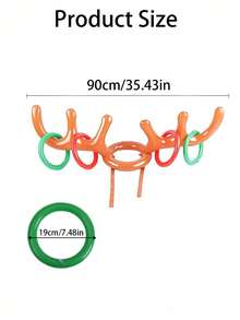 Christmas Inflatable Reindeer Antler Ring Toss Game Set, Wearable Antlers With Red & Green Rings For Holiday Party, Fun Indoor Christmas Party Game, Christmas Gathering Activity, Home Celebration Christmas Stocking Stuffer Gift - Inflatable Antler Ring Toss Game - View 6