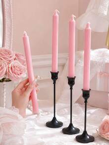 2/4PCS, Sweet Style Pink Pointed Glossy Long Rod, Scented Long Rod Candles, 0.78*9.84 Inches Pink Long Rod Candles, Suitable For Home Decoration, Tabletop Decorations, Birthday Gifts, Gift Box Set, Holiday Ornaments - Multiple Styles - View 7