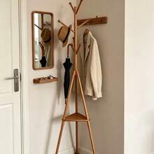 360° Rotatable Tripod Clothes Rack, 7‑Hook Freestanding Coat Hanger With Bottom Tray, Stable Tri‑Leg Coat Stand For Bedroom Living Room Entryway - A - View 5