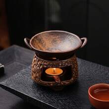 Máy khuếch tán tinh dầu gốm phong cách vintage, bếp rang trà, đèn đốt tinh dầu cho gia đình trong nhà dạng bếp nhỏ, tăng hương cho bột hương và trà (không bao gồm nến) - Nhiều màu - Xem 11