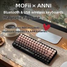 MOFii ANNI Gradient Bluetooth Wireless Keyboard With Magnetic Cute Doll, 2.4G USB & Bluetooth Dual Modes, Aesthetic Compact Keyboard For Laptop Tablet Phone, Batteries Not Included - View 5