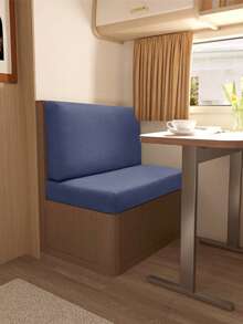 2 piezas/Set(Funda de asiento+Funda de respaldo) Funda de banco de unicolor para caravana, cojines de comedor de RV suaves y elásticos, fundas de polar de felpa elástica para asientos de sofá de restaurante - Multicolor - Ver 9