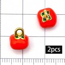 2/10pcs Enamel Fruit Vegetable Charms Strawberry Peach Mango Watermelon Carrot Pepper Pendant For DIY Necklace Earring Jewelry Making Findings - Multicolor - View 15