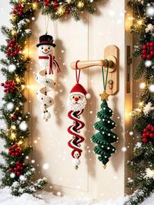 1 Set DIY Christmas Spiral Crochet Ornament Kit, Handmade Santa Claus Snowman Christmas Tree Hanging Decorations, Crochet Doll Set Suitable For Beginners, Holiday Handmade Gift - Christmas Style - View 9