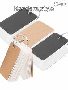 4pcs/Set White Hard Cardstock Message Cards, High-Punch Hole Study Cards With Iron Ring Index Cards, Stainless Steel Binding Blank Bookmark Cards, 100pcs Blank Card Paper, Suitable For Note-Taking, Office Work, Memory Learning, Office Supplies, Study Memo Cards, Multiple Colors Available - one-size - View 12
