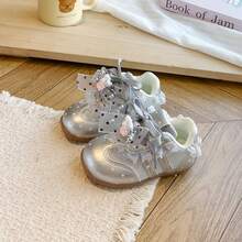 New Versatile Casual Shoes, Fashionable Polka Dot Cute Princess Shoes, Comfortable Soft Children's Shoes - Silver - View 3