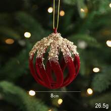 Luxury And Exquisite Red Flocked Christmas Ornament, Christmas Tree Decoration, Snowflake, Reindeer, Bow, Bell Pendant, Christmas Ornament, Christmas Gift. - Multicolor - View 26