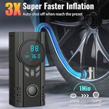 Portable 150PSI Digital Tire Inflator With Car Jump Starter, 12V Tire Compressor With Ultra- Lithium Battery Jump Starter And Car Battery Jump Start Function, With Power Clamps - Multi-functional Pump - View 6