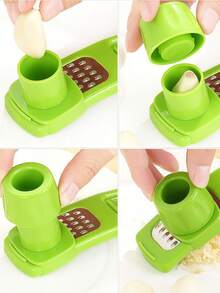 1pc Kitchencraft Manual Garlic Press & Grinder, Durable Plastic Material, Easy To Use, Multifunctional Portable Garlic Chopper & Crusher, No Electricity Required, Outdoor Kitchen Tool, Essential For Camping, Dining & BBQ - Multicolor - View 5