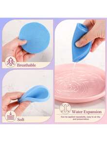 50pcs Disposable Compressed Cosmetic Sponge Pads For Face Mask, Makeup Removal, Exfoliating - Multicolor - View 4