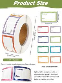 200pcs-Removable Refrigerator Labels, Food Storage Labels, Self-Adhesive Freezer Labels, Easy To Clean Home Kitchen Jam Labels 8 Color Food Label Rolls - Multicolor - View 3