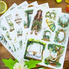 20Sheets Large Size Waterproof Dual-Material Four Seasons Washi PET Sticker Book Beautiful Lady Stickers Set For Scrapbooking Junk Journal Planner - Four Seasons Sticker Book - View 3