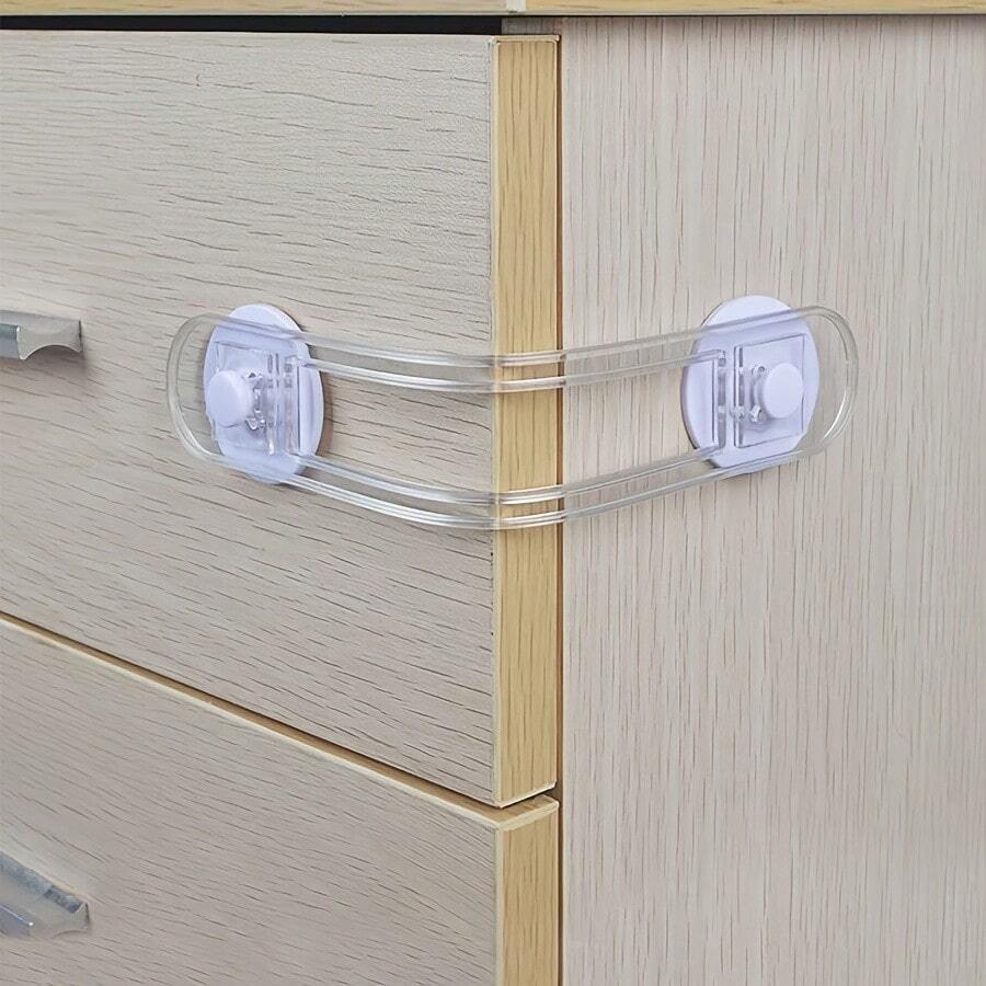 1/5/10pcs Drawer Lock Cabinet Window Lock Strap, Refrigerator Door Lock Freezer Lock Invisible Cabinet Lock Child Safety Soft Strap Lock - Multicolor - View 1