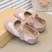 Pink Sequin Bow Mary Jane Princess Shoes For Girls - Baby Pink - View 13