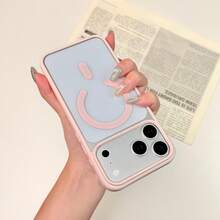 Phone Case: Compatible With New 18 17 16 15 14 13 Pro Max Series, Wireless Charging Compatible, Colored Edges, Transparent Minimalist Back, Shockproof And Anti-Drop, Protects Your Phone. - White - View 5
