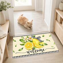 1/2pcs Lemon Pattern, Vintage Diatomaceous Earth Mat, Super Absorbent, Non-Slip, Perfect For Bathroom, Kitchen And Dining Room, Quick Dry, Machine Washable, Perfect Gift For Home Decor And Bathroom Mat - Multicolor - View 5