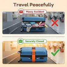 2Pcs Luggage Straps - Quick Release Anti-Theft Suitcase Belts | Durable Polyester For Air Travel, Camping & Business Trips | Adjustable, Easy-Clean & Lightweight - Luggage Strap - View 5